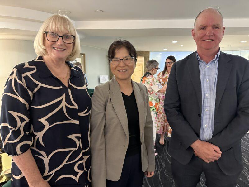 NCEC Commissioner Kate Rayment, Educational Excellence Standing Committee Dr Lucy Lu & Dep Director Port Pirie Diocese Justin Matthews. 